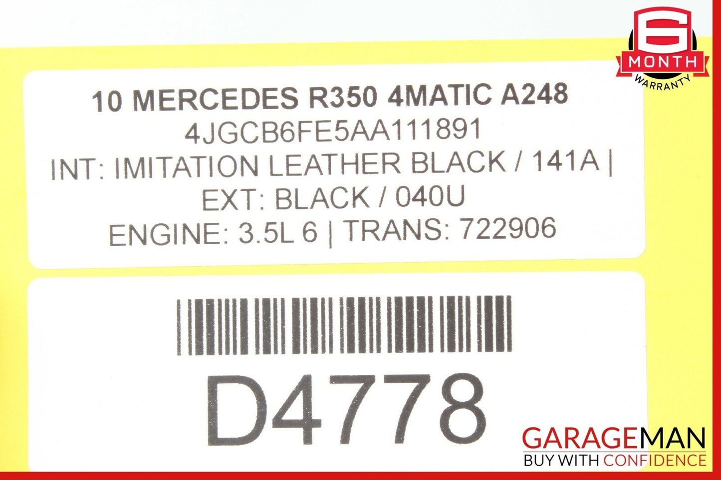 06-10 Mercedes W251 R350 R500 Rear Bumper Reinforcement Impact Bar OEM