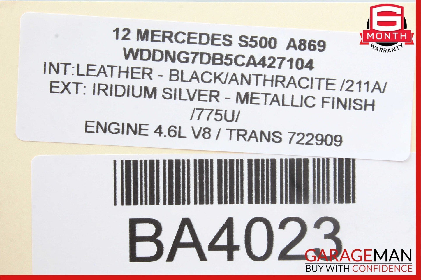 07-13 Mercedes W221 S400 S550 Rear Right Exterior Door Handle Keyless Go Silver