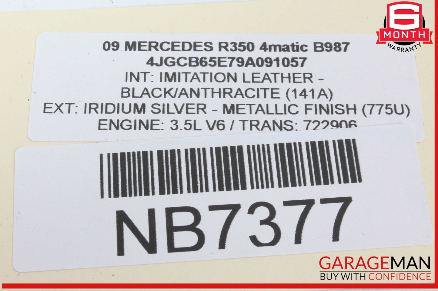 06-13 Mercedes W251 R350 4MATIC Dashboard Glove Box Storage Compartment Black OEM