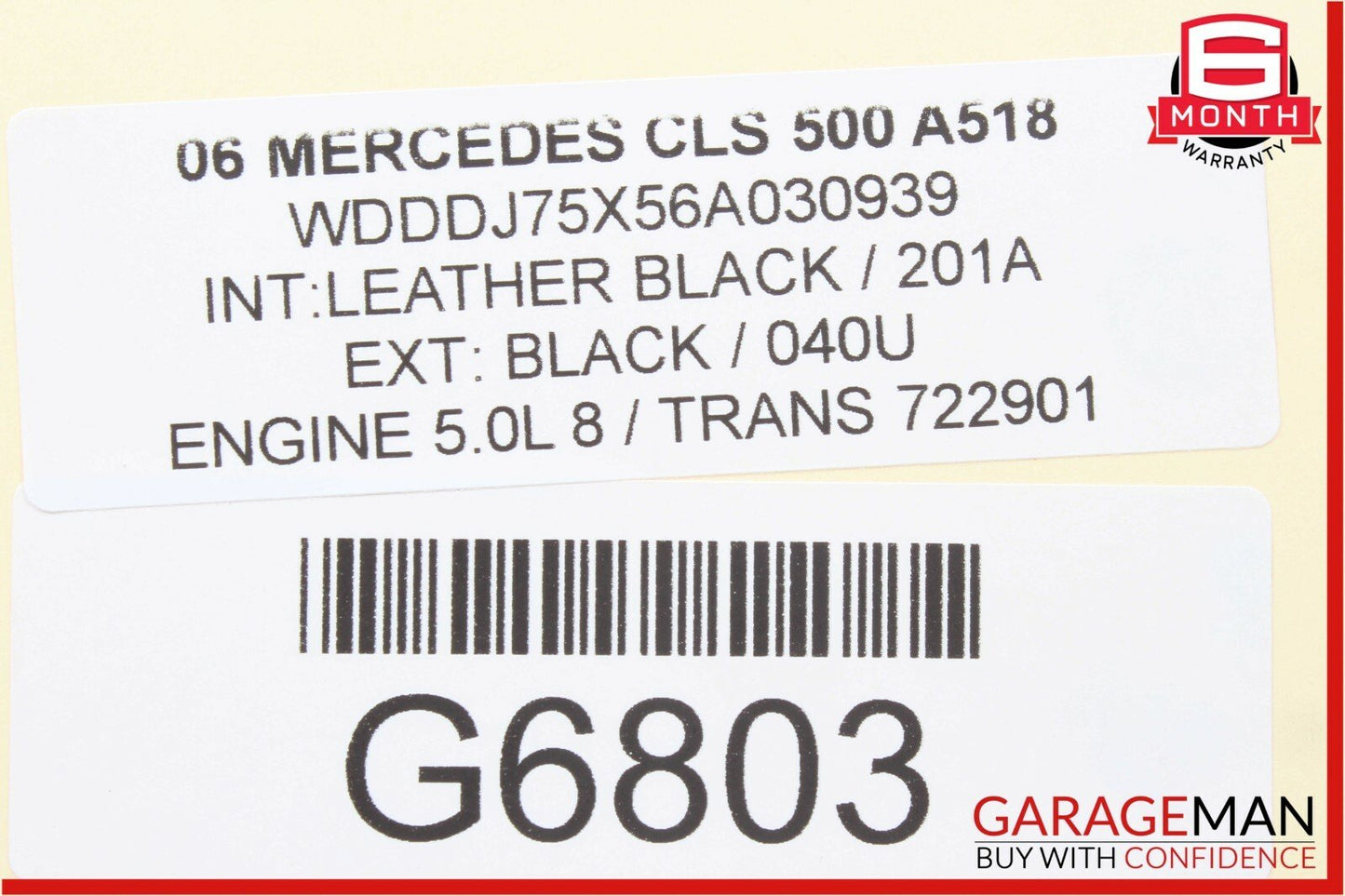 06-11 Mercedes W219 CLS500 Rear Left Side Keyless Go Exterior Door Handle Black