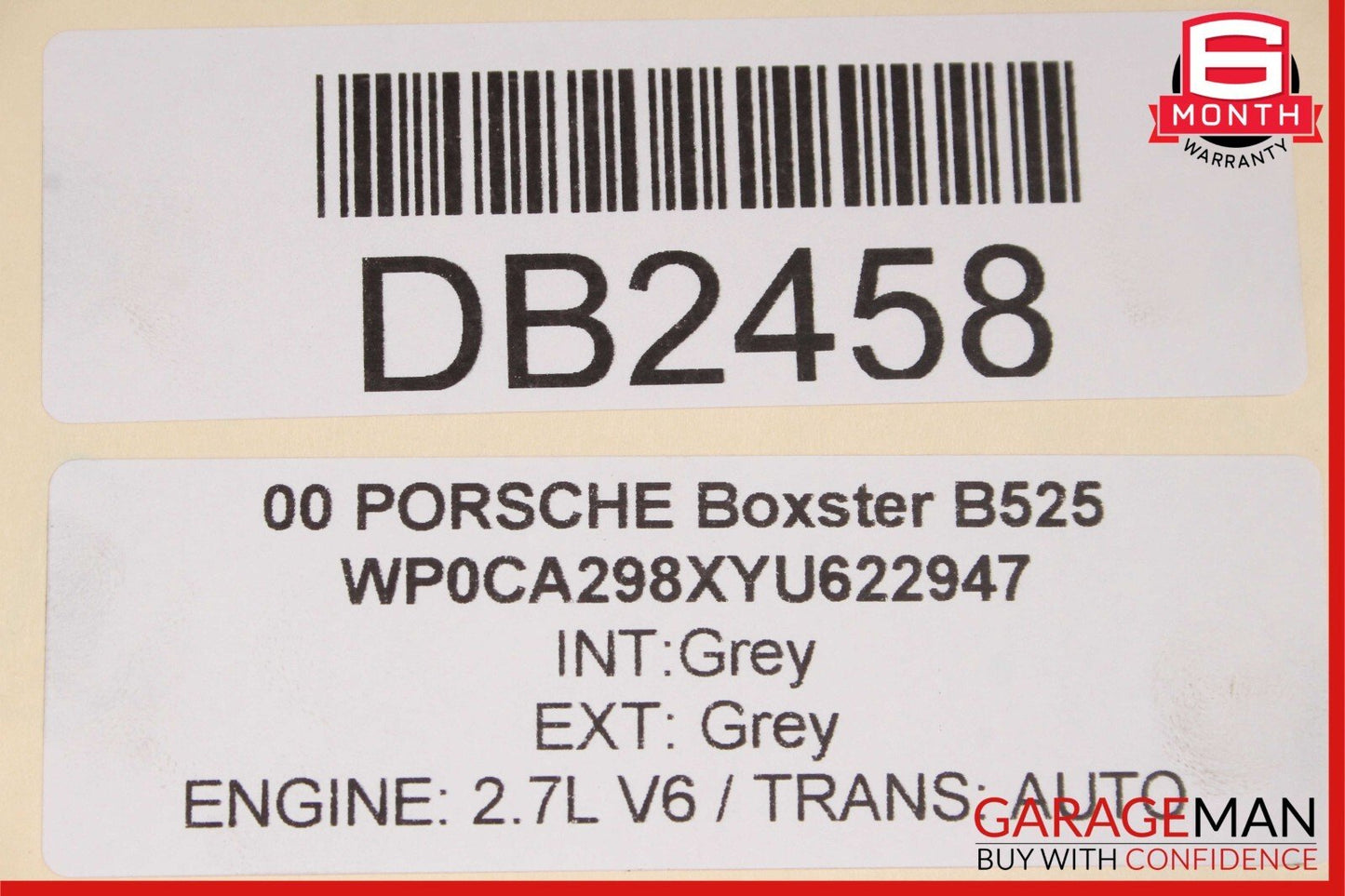 00-02 Porsche Boxster 986 2.7L Manual Transmission 5 Speed Tranny Assembly 158k