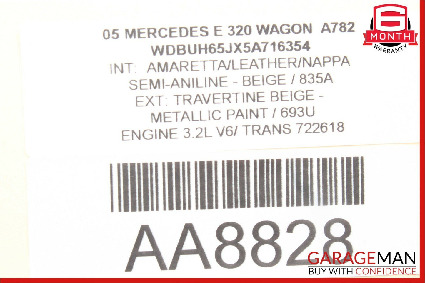 04-06 Mercedes W211 E500 Wagon Rear Right Side 3rd Row Seat Belt Retractor Beige