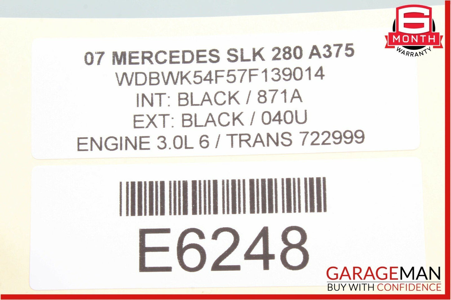 05-08 Mercedes R171 SLK280 SLK350 Front Right Side Exterior Door Handle Black