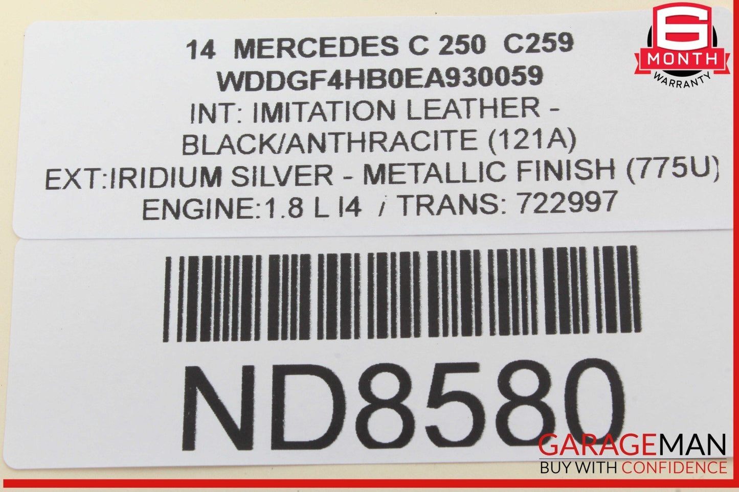08-16 Mercedes W204 C250 E400 Front Left Driver Side Window Regulator Motor OEM