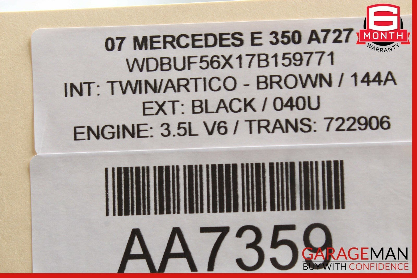 07-09 Mercedes W211 E350 E63 AMG Front Left Driver Seat Belt Retractor Beige OEM