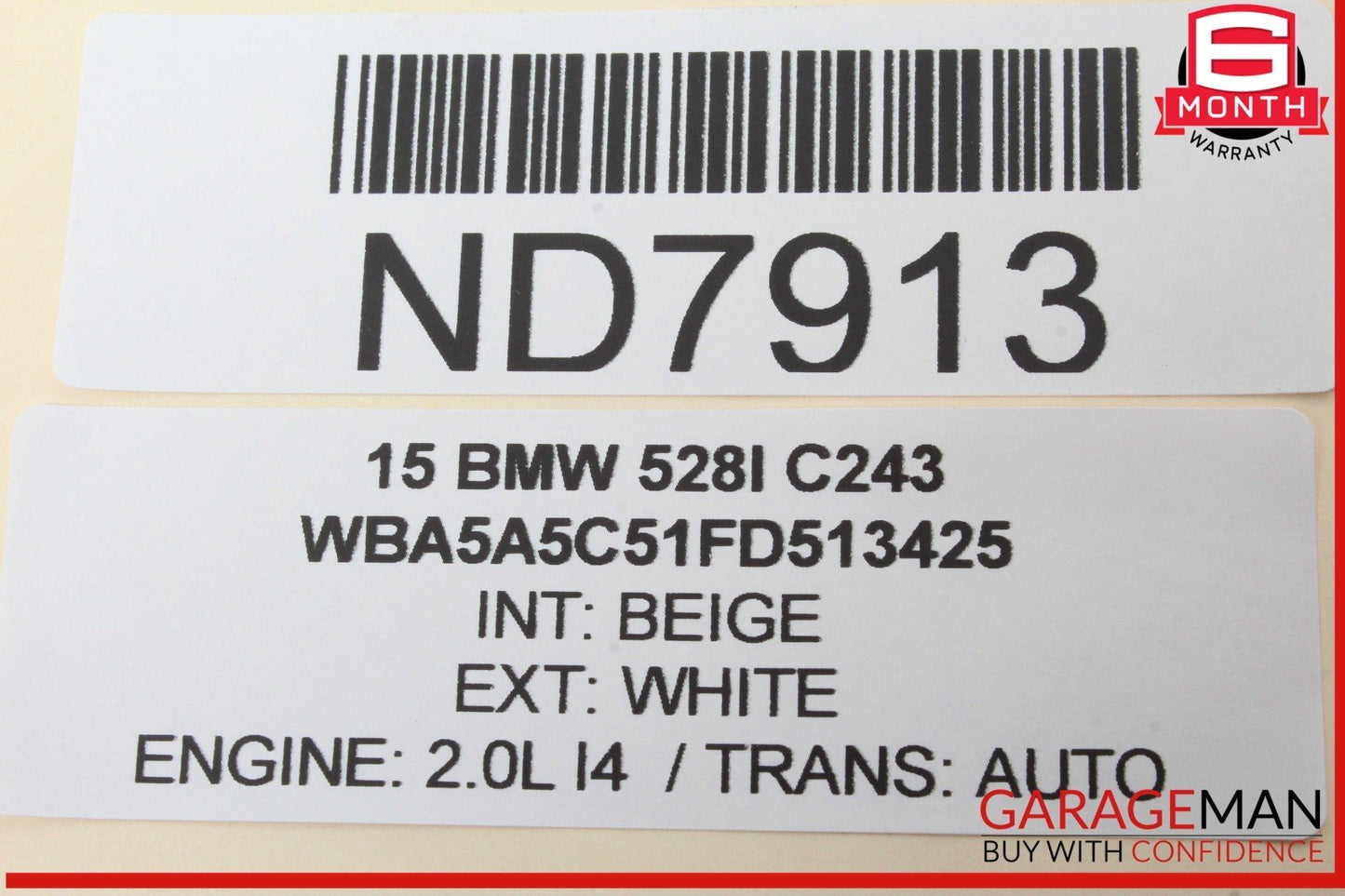 11-16 BMW 528i 535i 550i F10 Rear View Back Up Camera Control Module Unit OEM