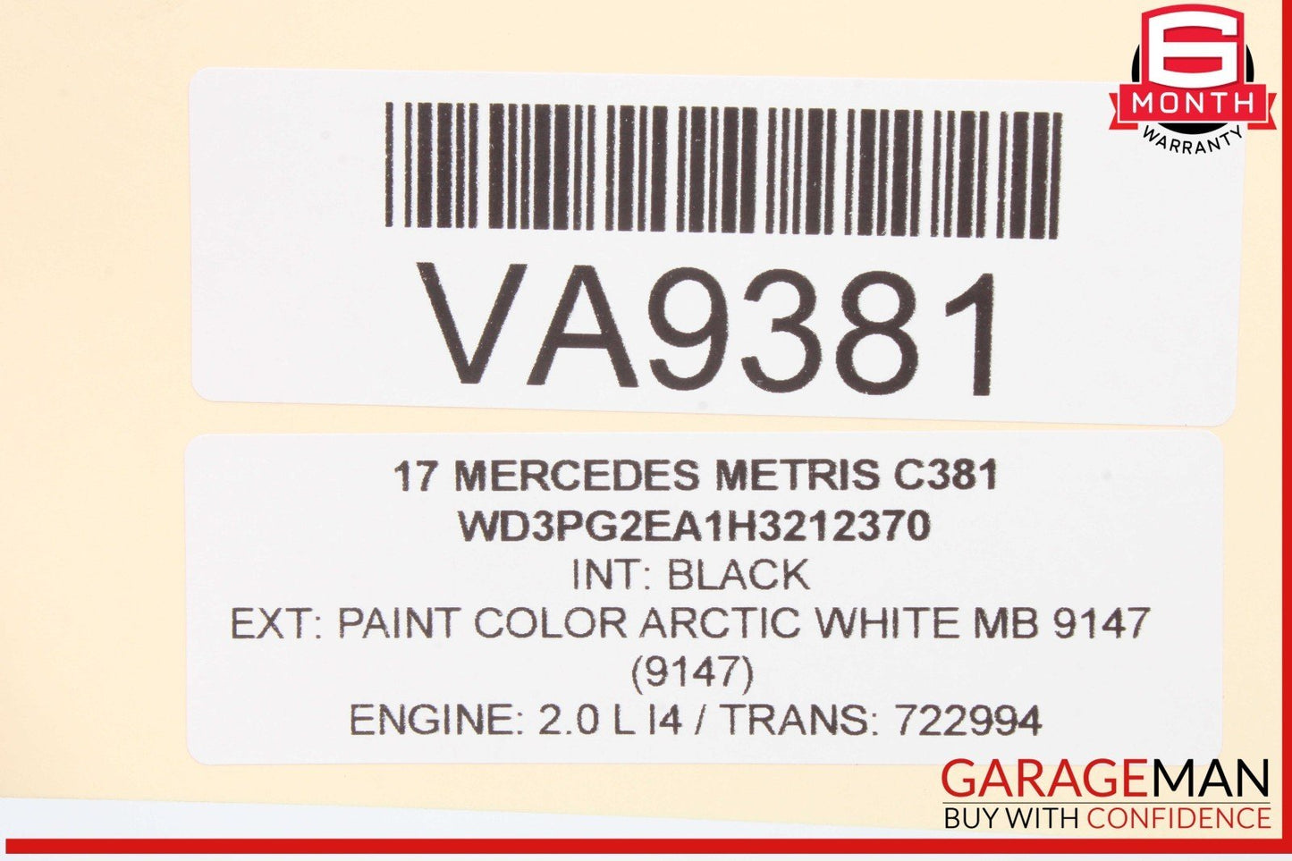 16-23 Mercedes W447 Metris Dash Hazard Traction Start Stop Switch Panel OEM