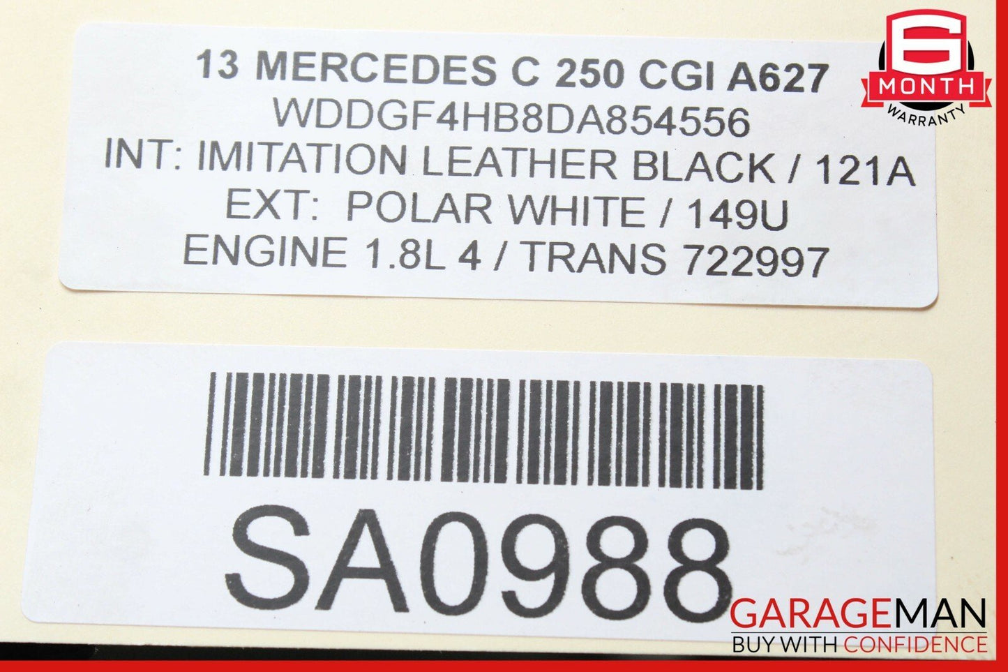 08-14 Mercedes W204 C250 C300 Power Steering Rack and Pinion Assembly RWD OEM