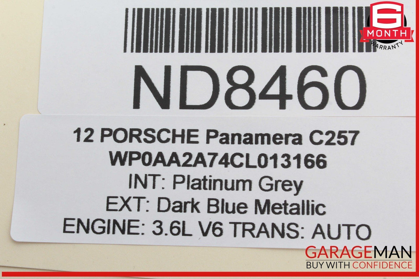 10-16 Porsche Panamera 970 Right Side Roof Curtain Airbag Air Bag 97080309201
