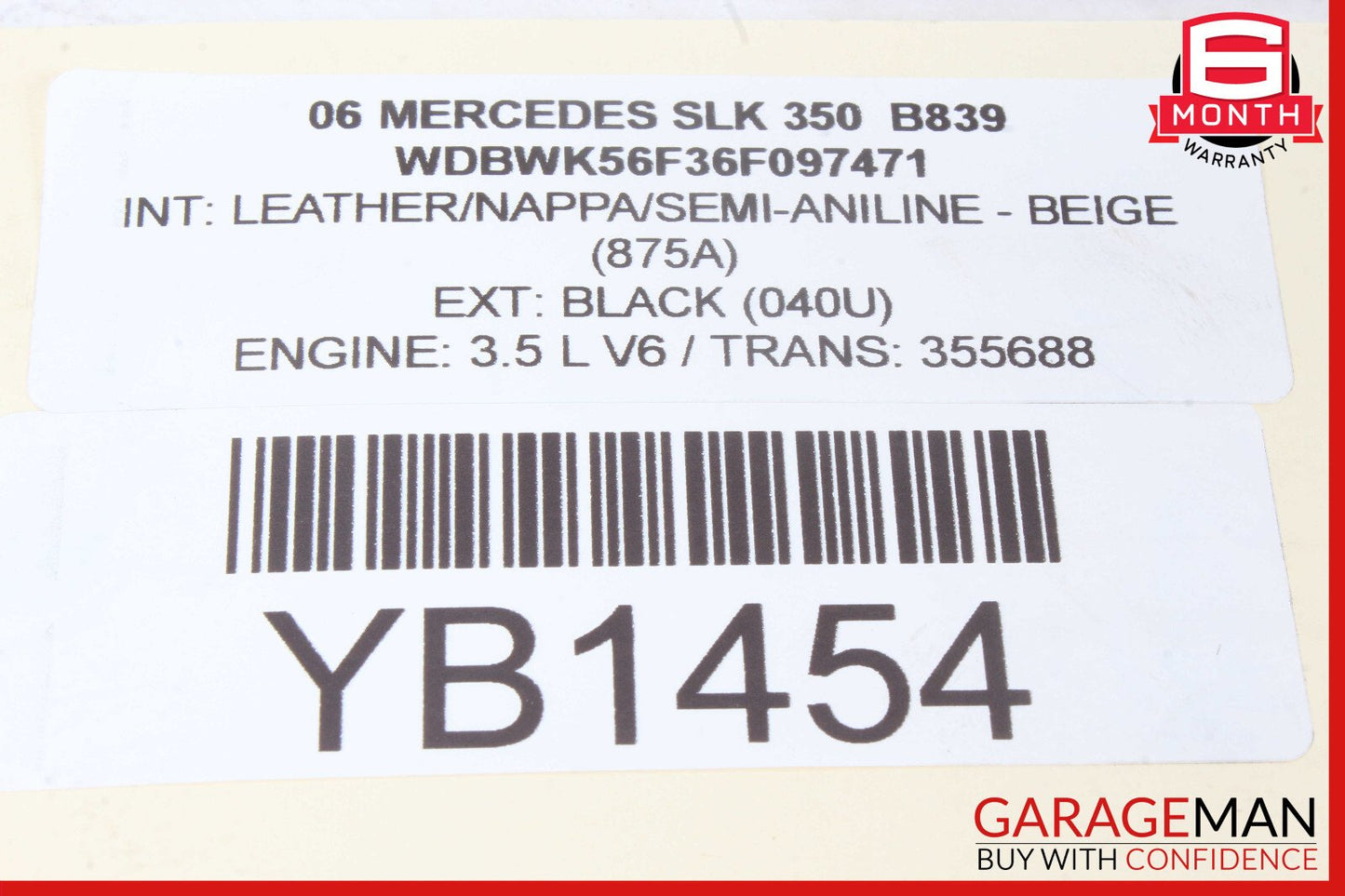 06-11 Mercedes R171 SLK350 SLK280 Rear Left or Right Axle CV Half Shaft OEM