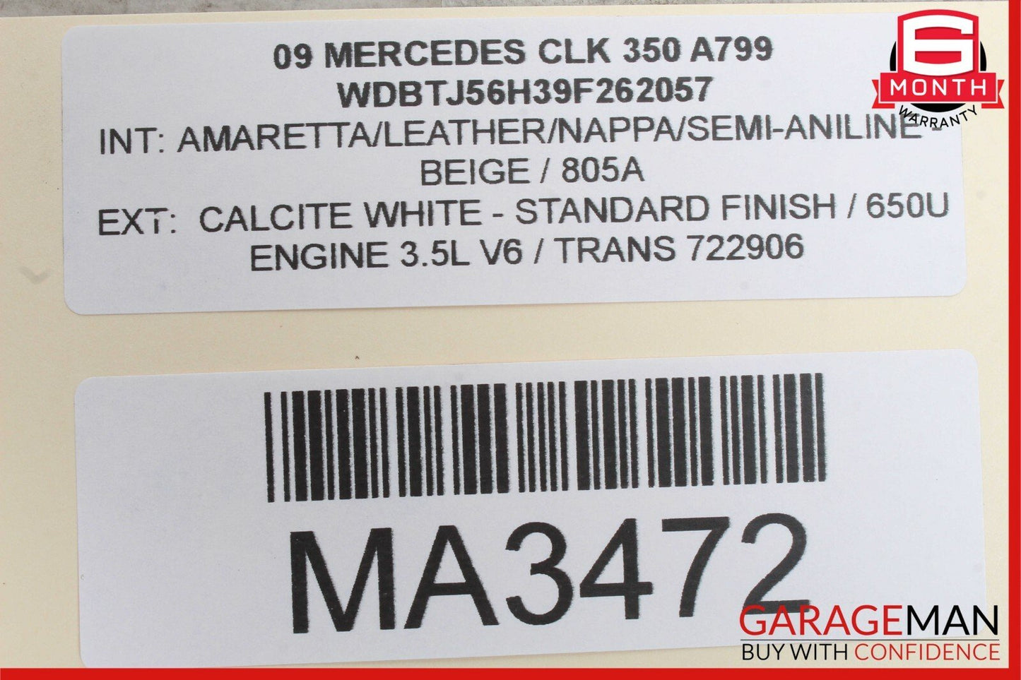 03-09 Mercedes W209 CLK350 Front Right Passenger Side Exterior Door Handle OEM