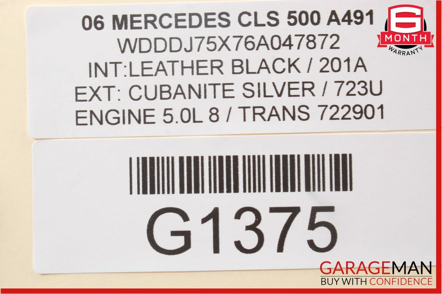 06-08 Mercedes W219 CLS500 Front Left Side Mirror Door Rear View Cubanite Silver