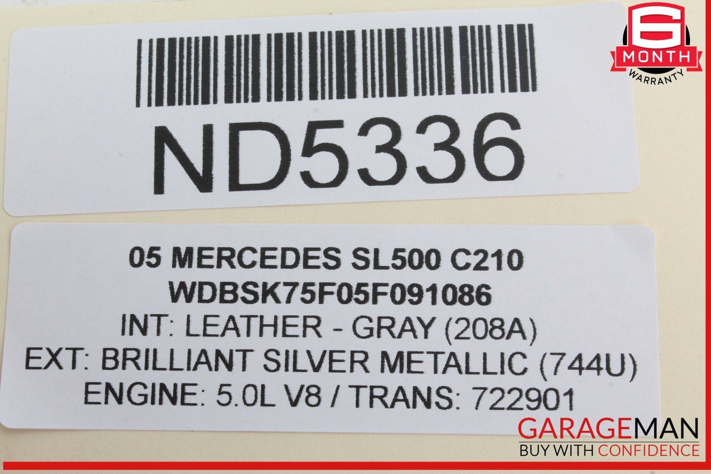 03-12 Mercedes R230 SL500 SLK280 Front Left Door Window Regulator Motor Unit OEM