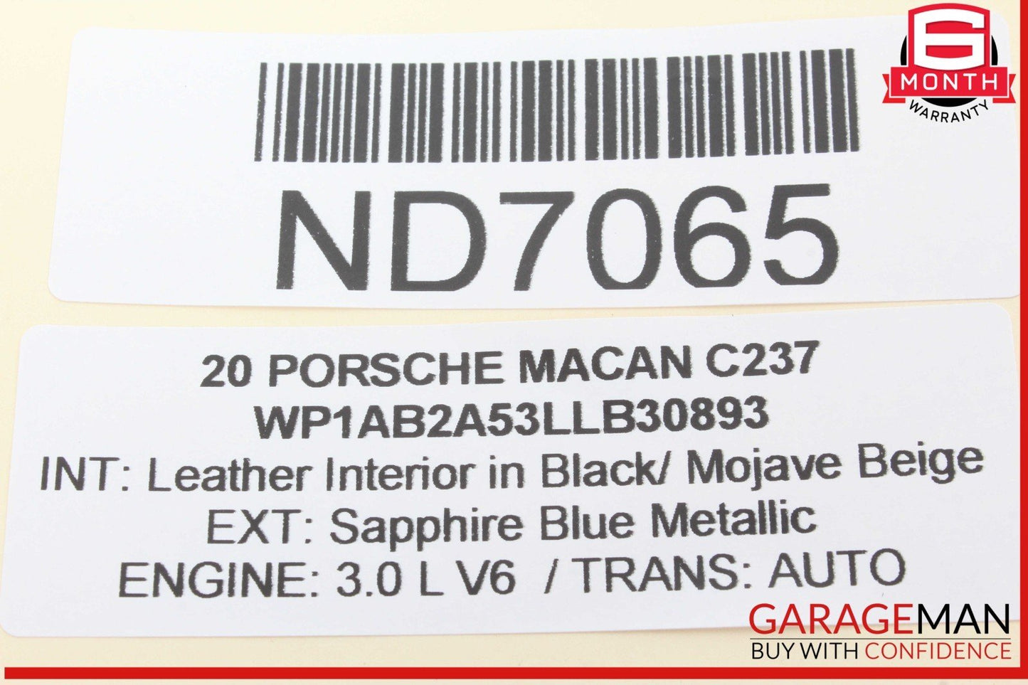 15-24 Porsche Macan 95B Parking Brake Module Control Unit 95B907801C OEM
