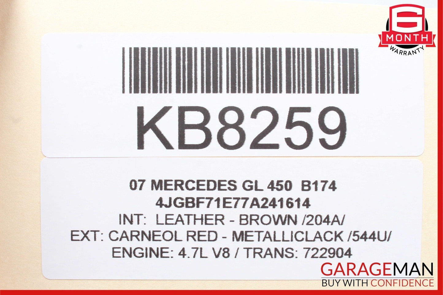 07-12 Mercedes X164 GL450 Rear 3rd Row Seat Folding Power Switch Button Brown