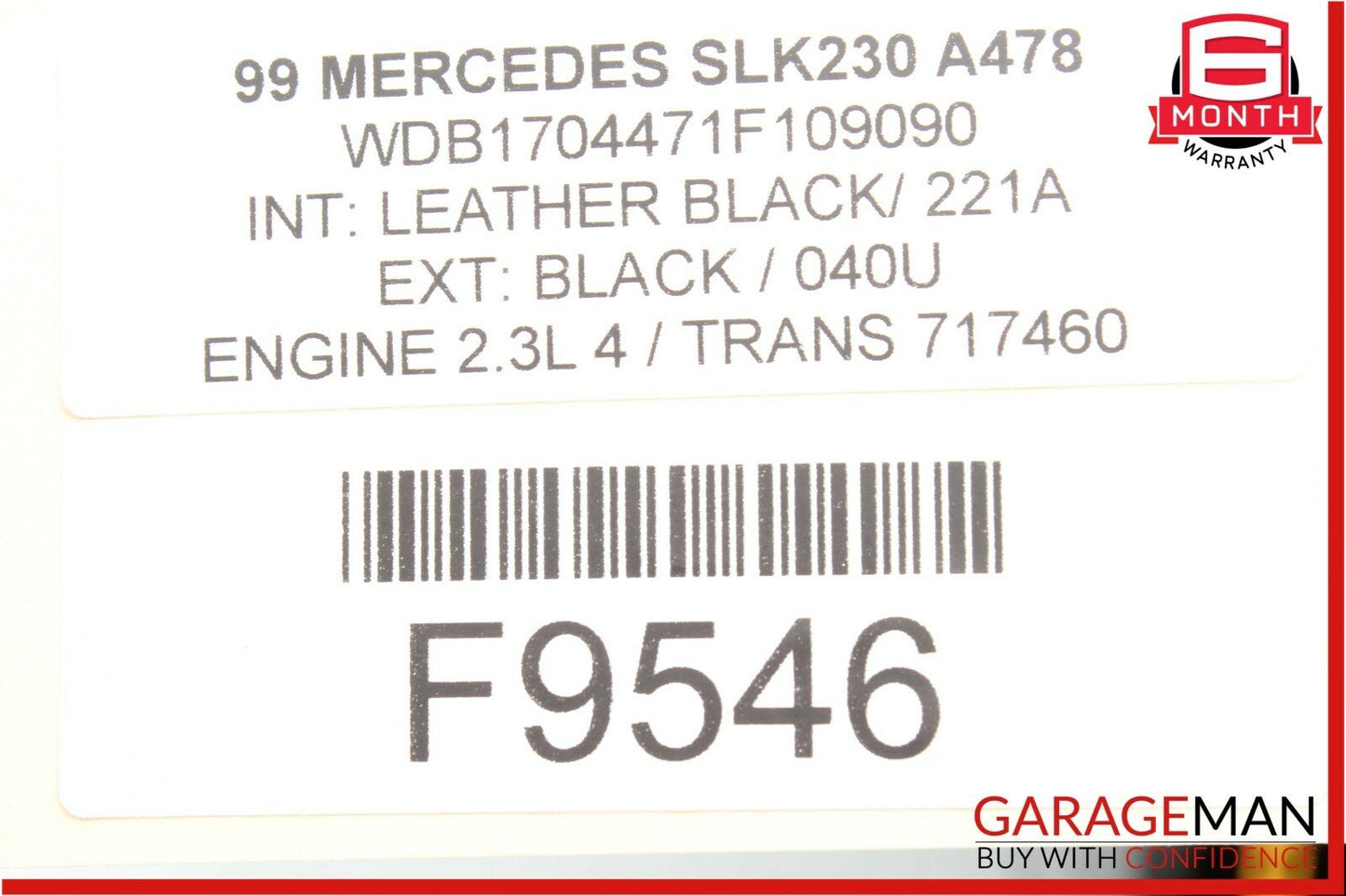 97-00 Mercedes R170 SLK230 Engine Starter Motor 1005821738