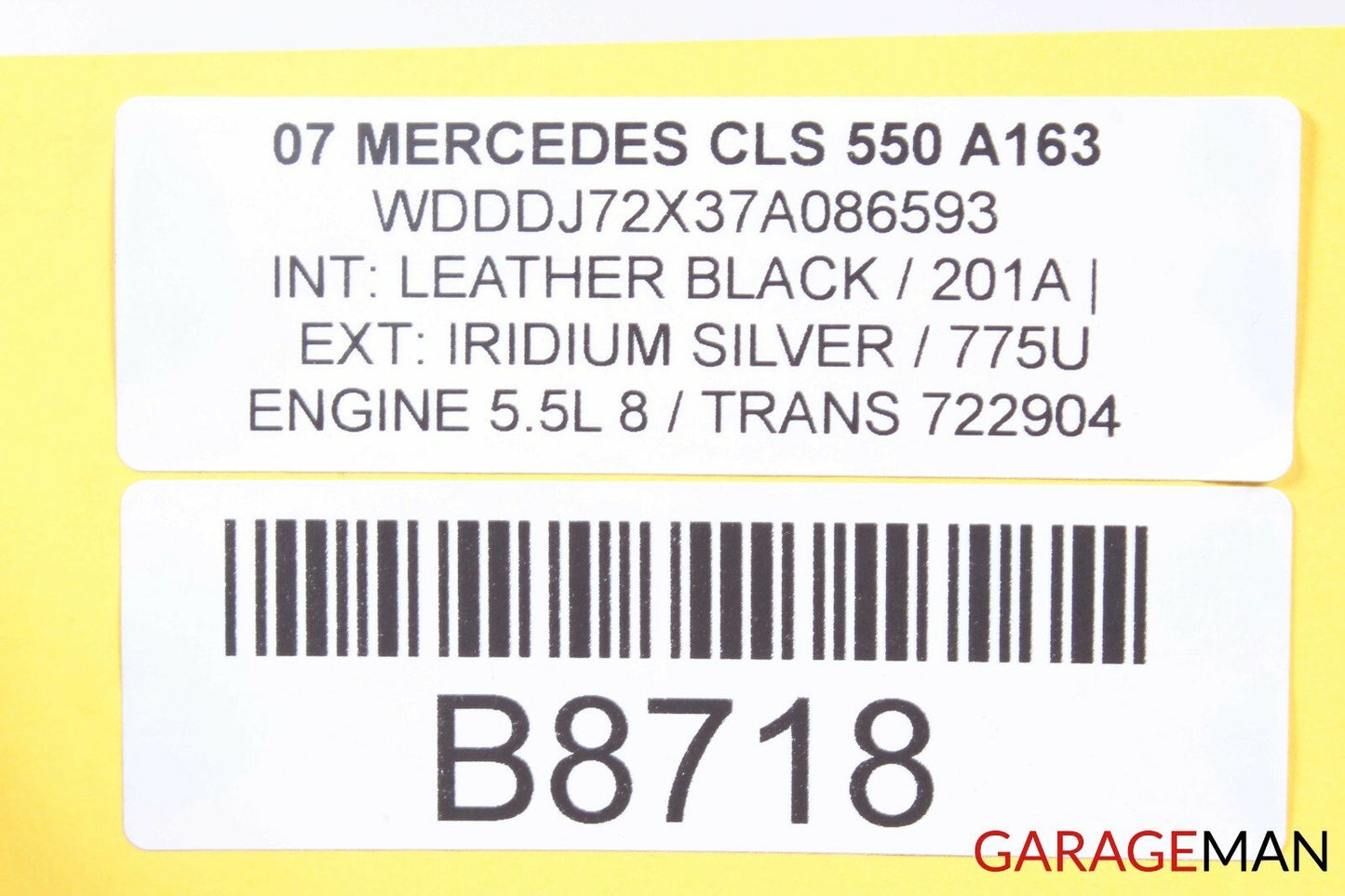 06-11 Mercedes W219 CLS500 CLS550 Rear Bumper Reinforcement Impact Bar OEM