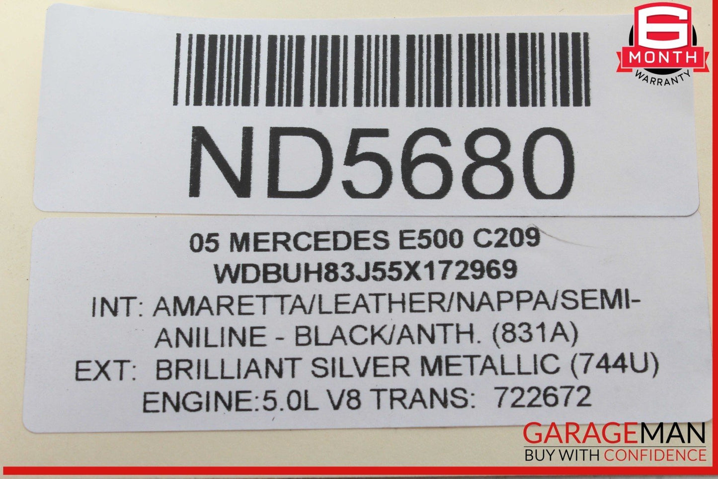 03-11 Mercedes W211 E500 SL500 Rear Right Side Upper Lateral Control Arm OEM
