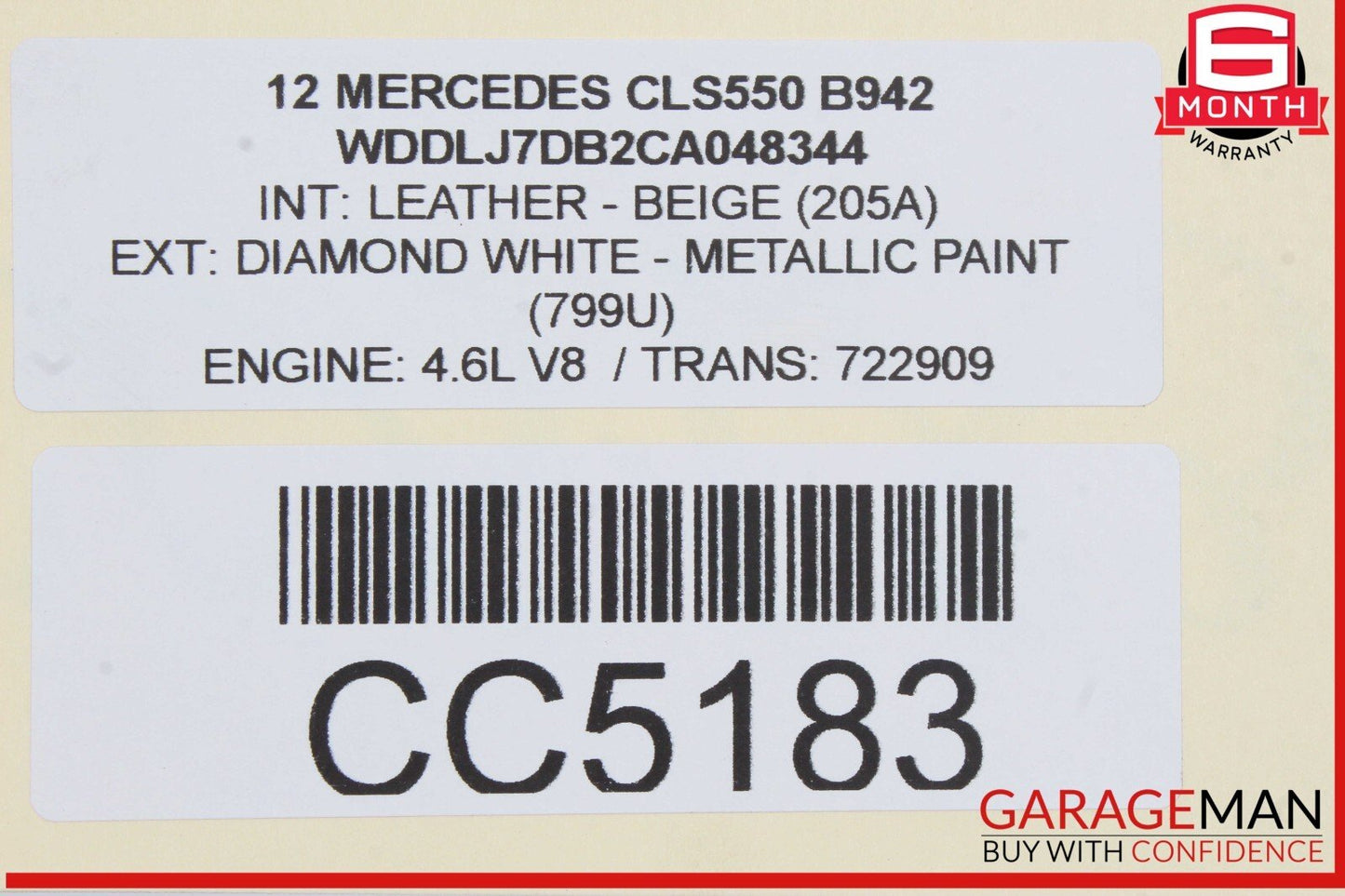 12-18 Mercedes W218 CLS550 Rear Left Driver Side Seat Cushion Lower Bottom OEM