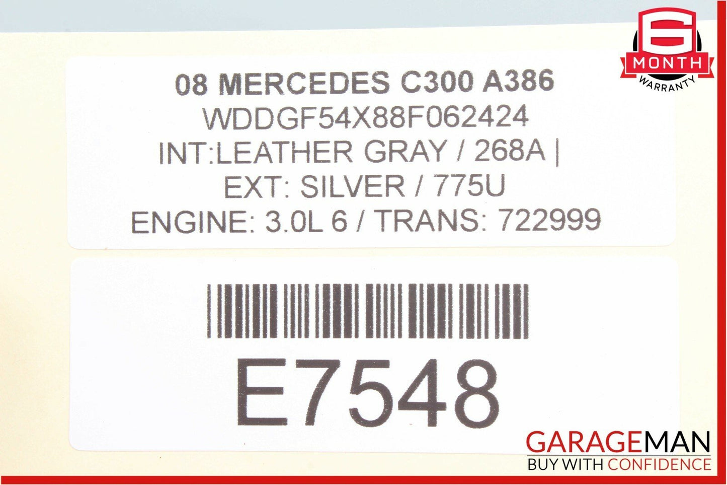 08-11 Mercedes W204 C250 C300 Trunk Lid Latch Lock Actuator Cylinder w/ Key OEM