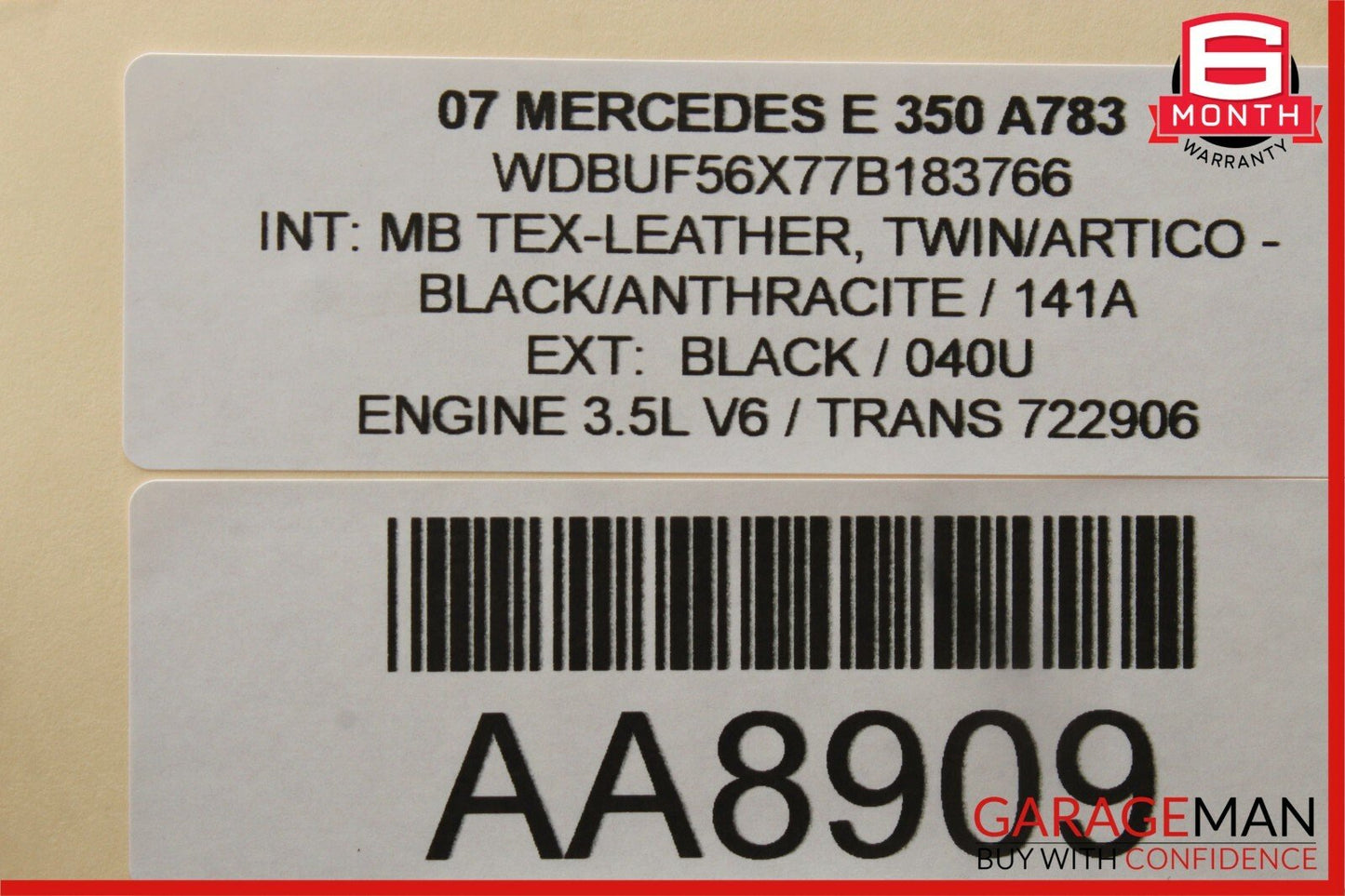 07-09 Mercedes W211 E350 E320 Front Left Side Mirror Door Rear View Black OEM