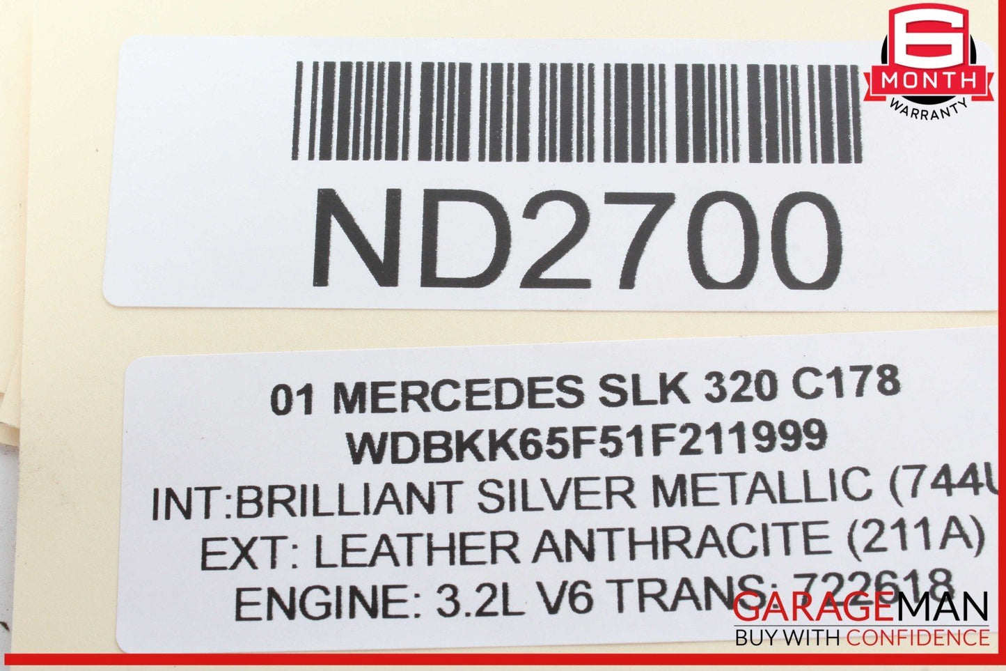 97-04 Mercedes R170 SLK320 SLK230 Trunk Lid Lock Latch Actuator 1707500184 OEM