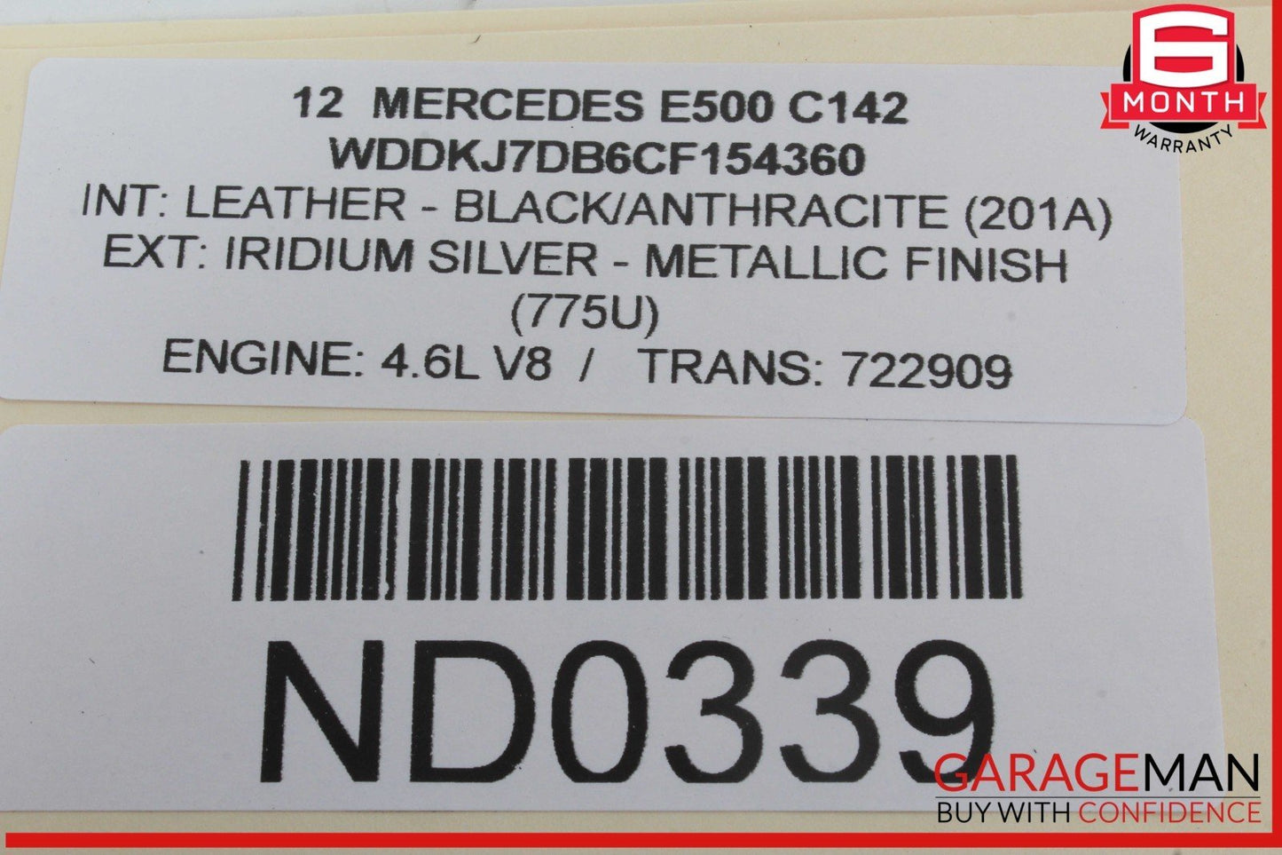 10-17 Mercedes W207 E550 E400 Coupe Front Right Roof Head Airbag Curtain Air Bag