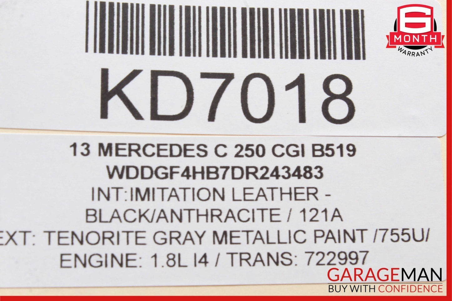 08-18 Mercedes W204 C250 CLS550 E550 Rear Right Side Door Control Module Unit