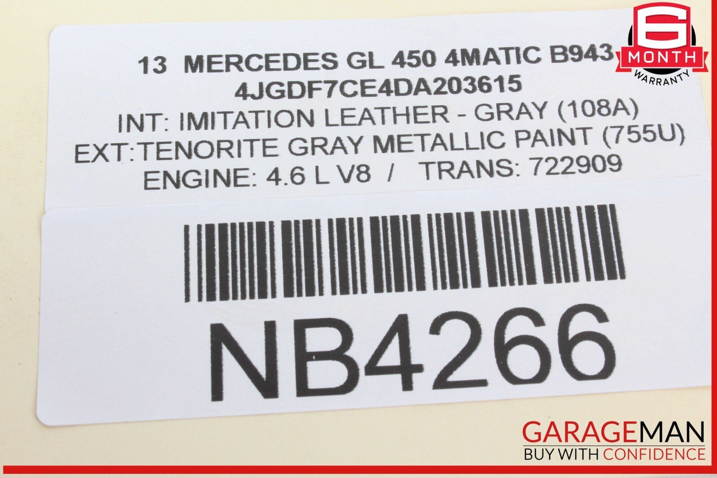 13-19 Mercedes X166 GL450 4MATIC Rear Right Bumper Holder Support Bracket OEM