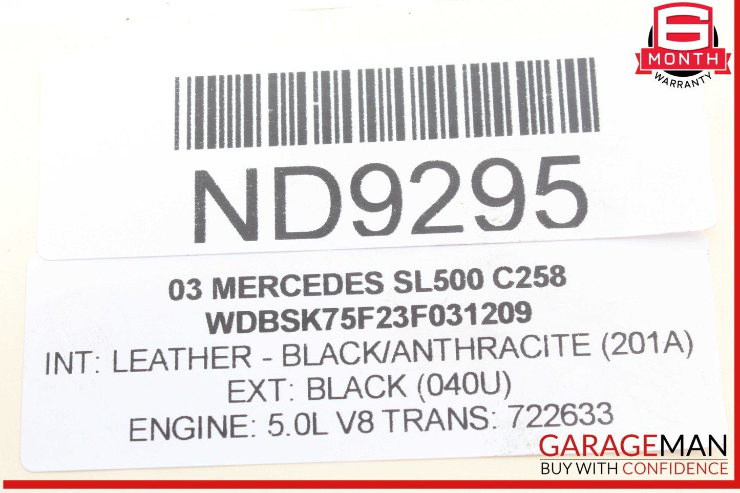 03-12 Mercedes R230 SL500 SL550 Rear Right or Left Suspension Upper Control Arm