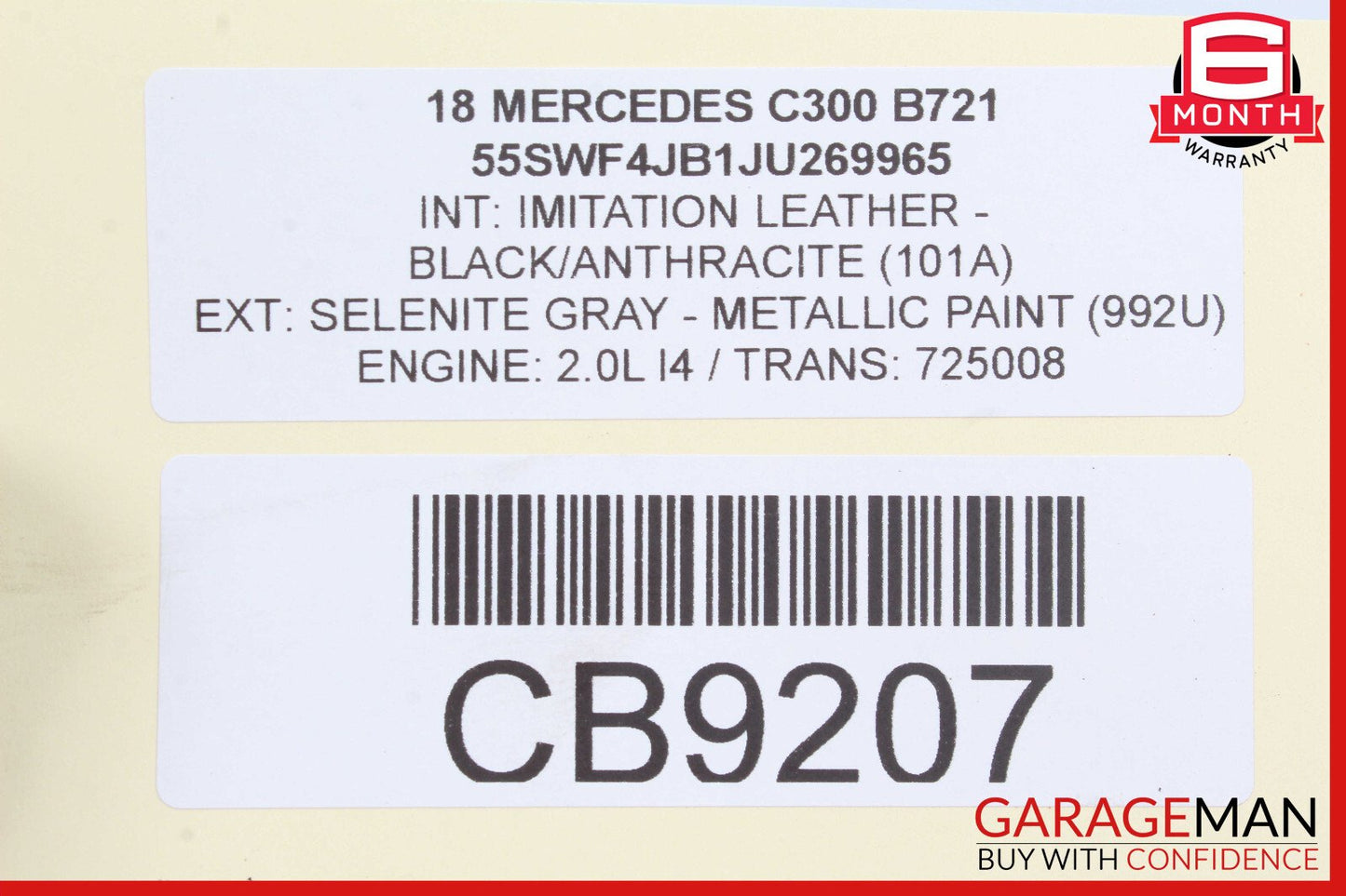 15-20 Mercedes W205 C300 RWD Rear Left Side Axle CV Half Shaft OEM