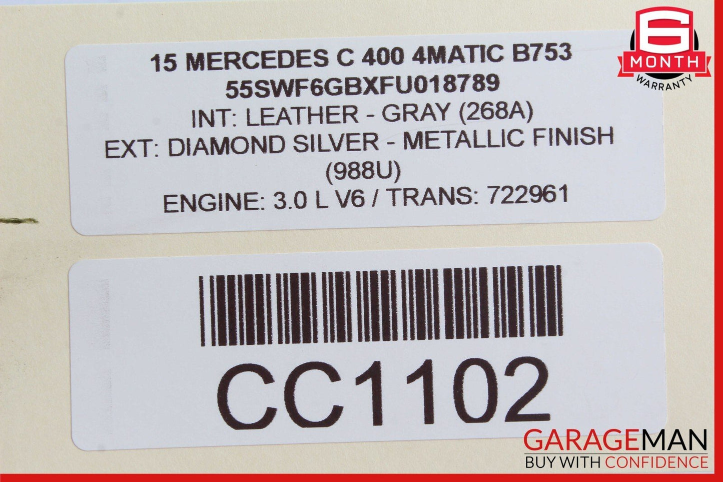 08-20 Mercedes W205 C400 Rear Left or Right Lower Suspension Control Arm OEM