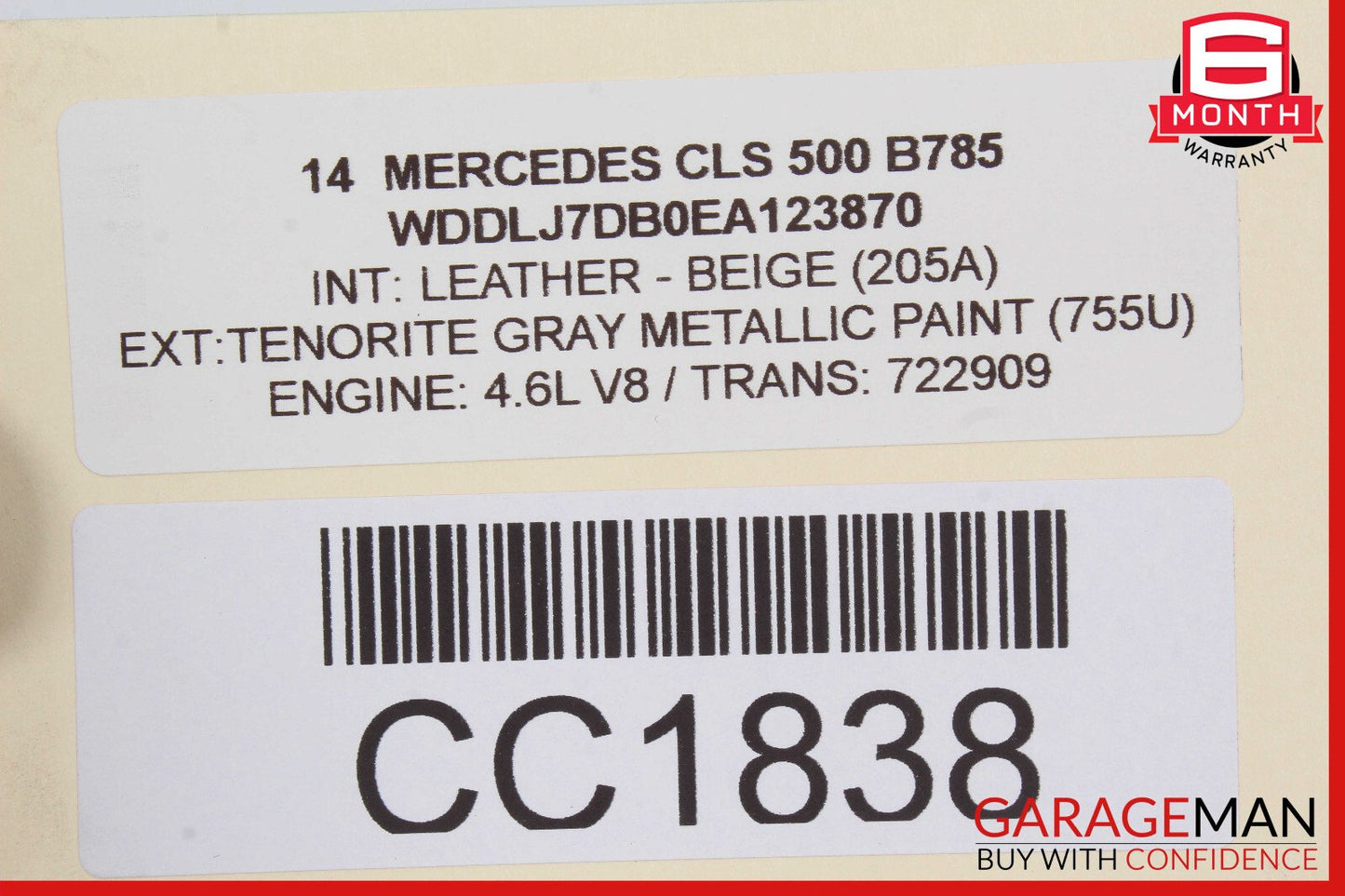 12-14 Mercedes W218 CLS550 Rear Left Driver Side Interior Door Panel OEM