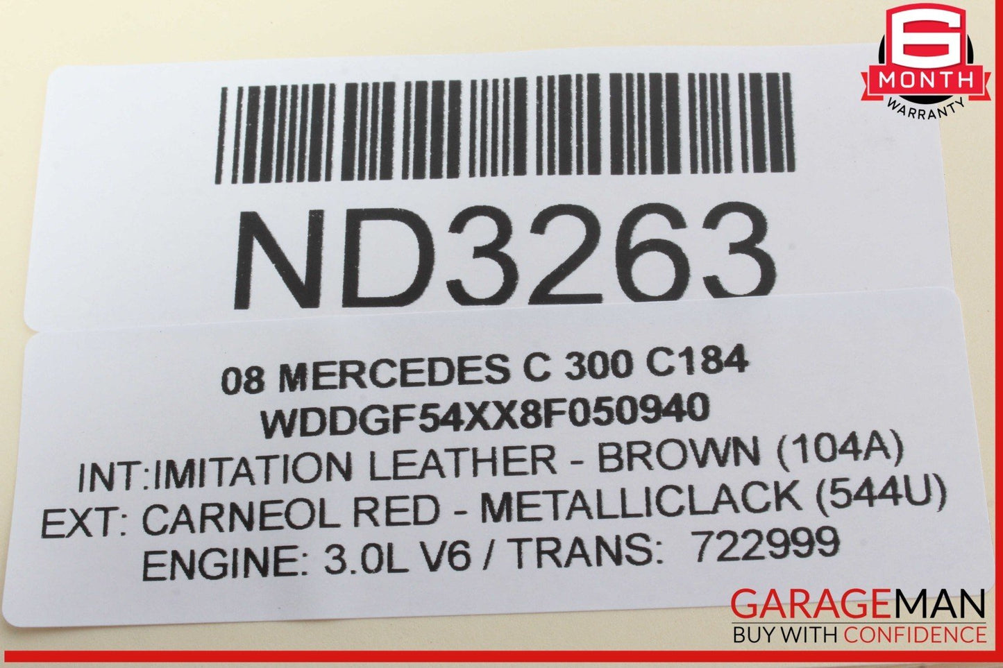 08-14 Mercedes W204 C300 C250 Rear Trunk Lid Tailgate Release Open Handle OEM