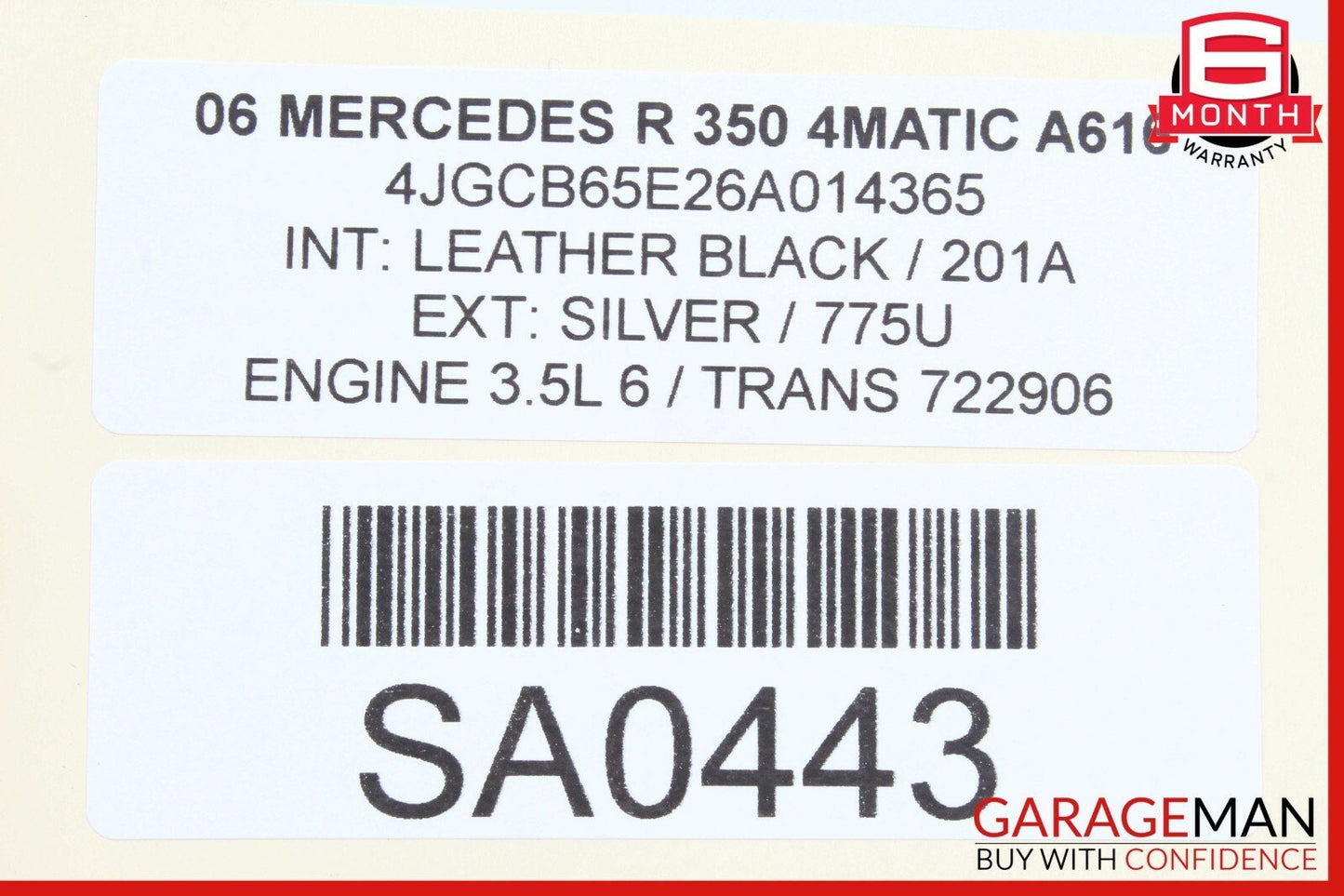 06-09 Mercedes W251 R350 R500 R550 Rear AC Cooling And Ventilation System OEM