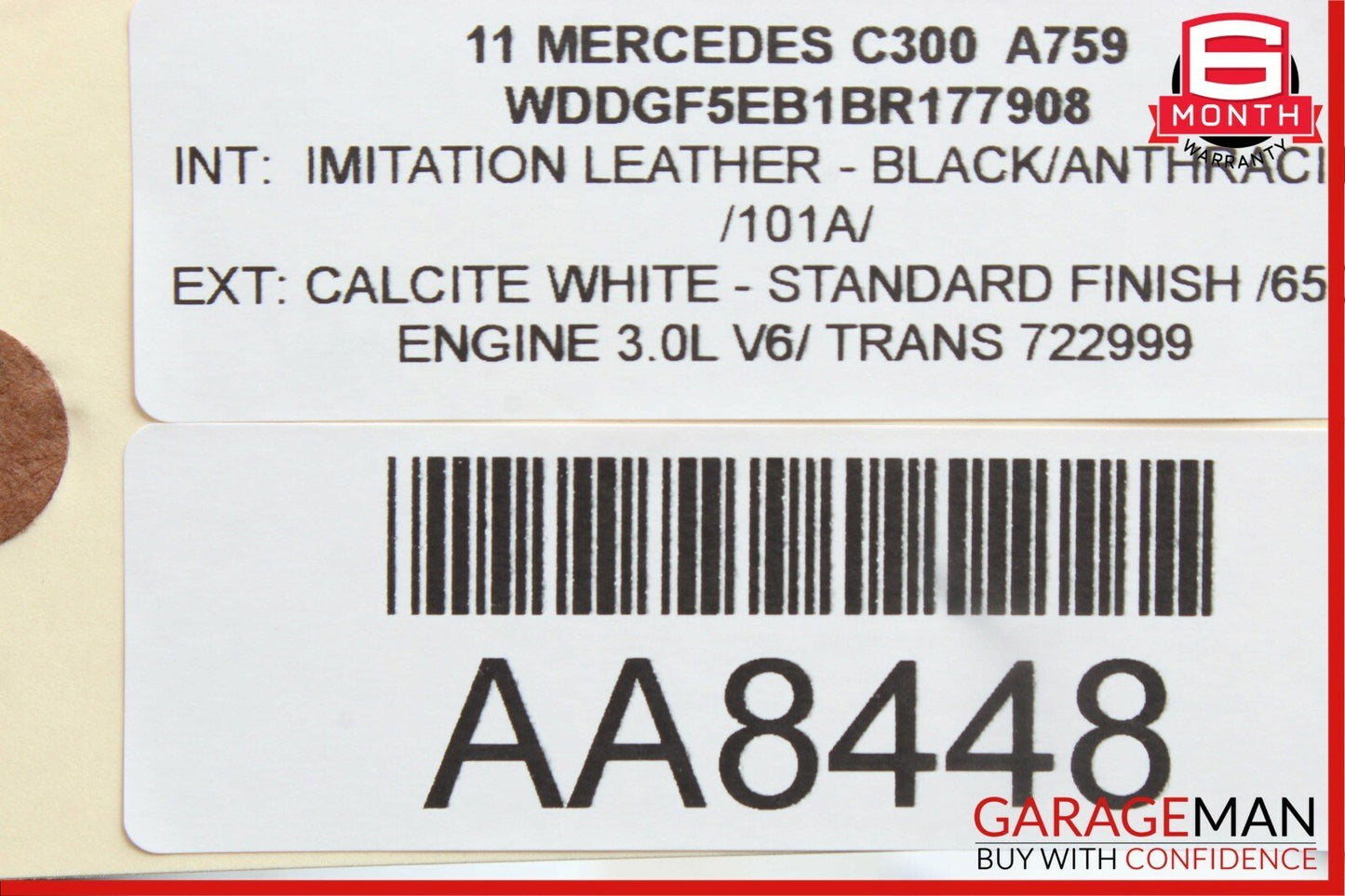 08-14 Mercedes W204 C300 Front Right Passenger Sun Visor Sunvisor Shade Black
