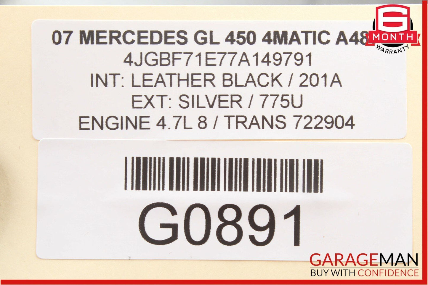 06-12 Mercedes X164 GL450 GL350 R350 Front Left Driver Side Door Control Module