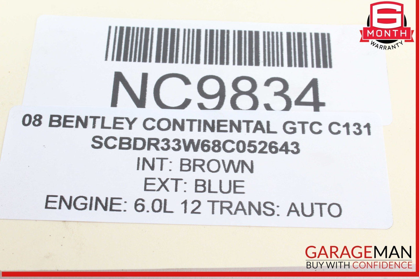 07-18 Bentley Continental GTC Right or Left Side Main Hydraulic Lift Cylinder