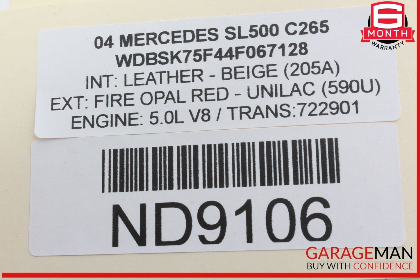 00-12 Mercedes R230 SL500 CL500 Anti Theft Alarm Sensor Control Module Unit OEM