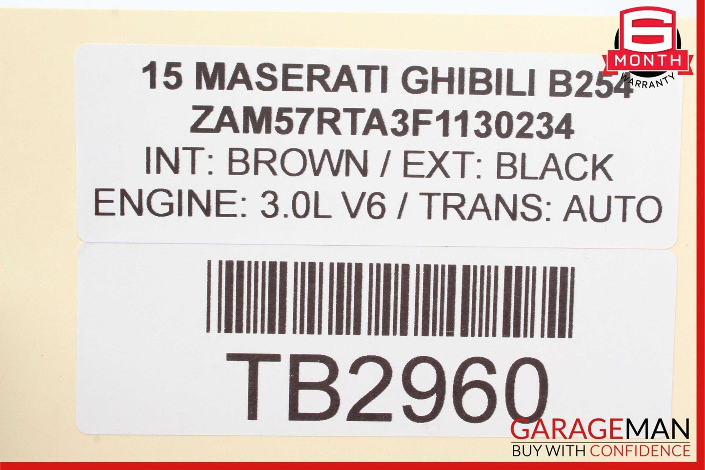 14-17 Maserati Ghibli Rear Overhead Dome Light Reading Lamp Module Black OEM