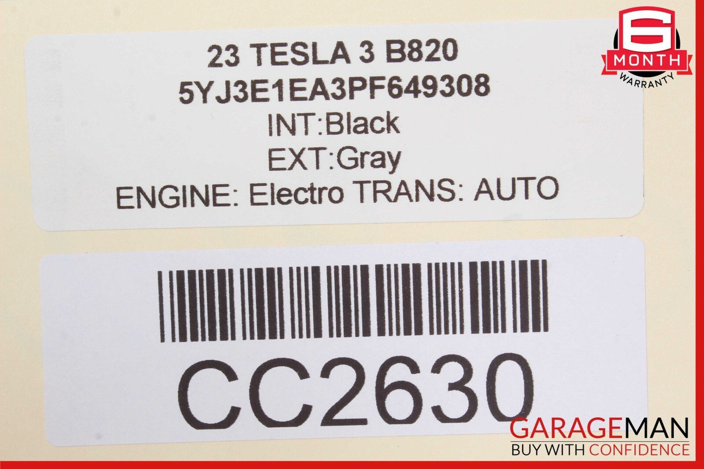 17-23 Tesla Model 3 Rear Right Passenger Side Door Panel Card Trim Black OEM