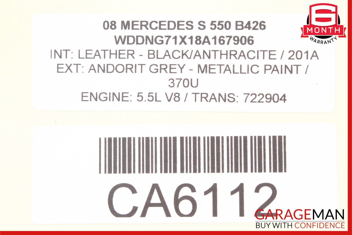 07-09 Mercedes S550 CL600 Front & Rear Complete Brake Caliper Calipers Set of 4