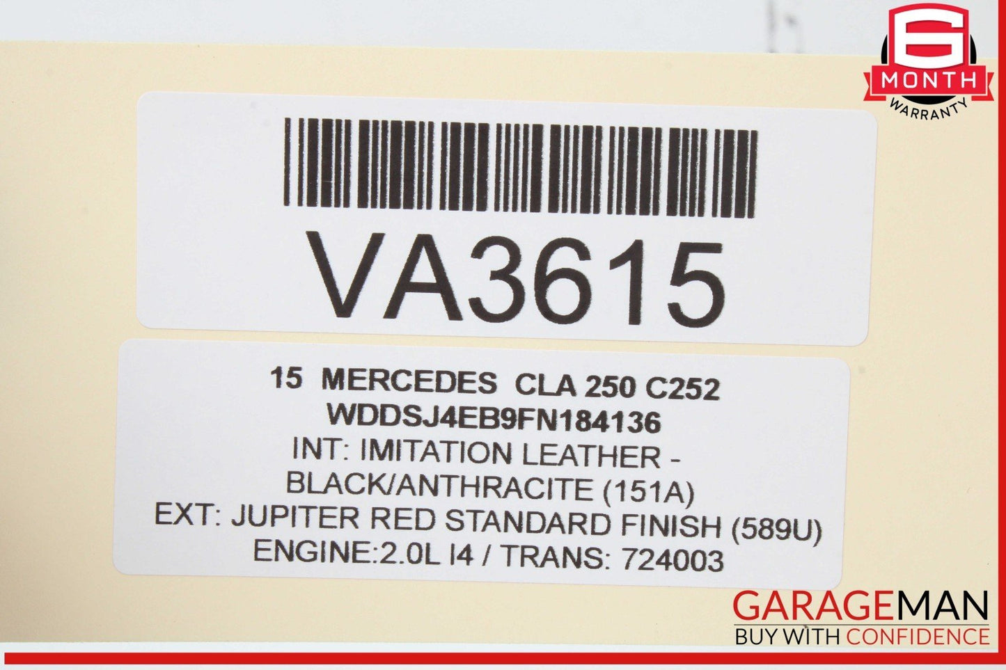 12-20 Mercedes W117 CLA250 Front Left Driver Side Door Control Module Unit OEM