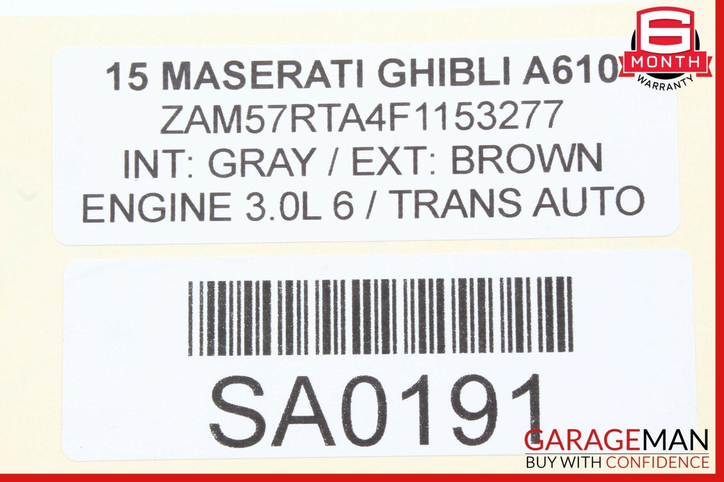 14-17 Maserati Ghibli Rear Bumper Reinforcement Impact Crash Bar Rebar OEM