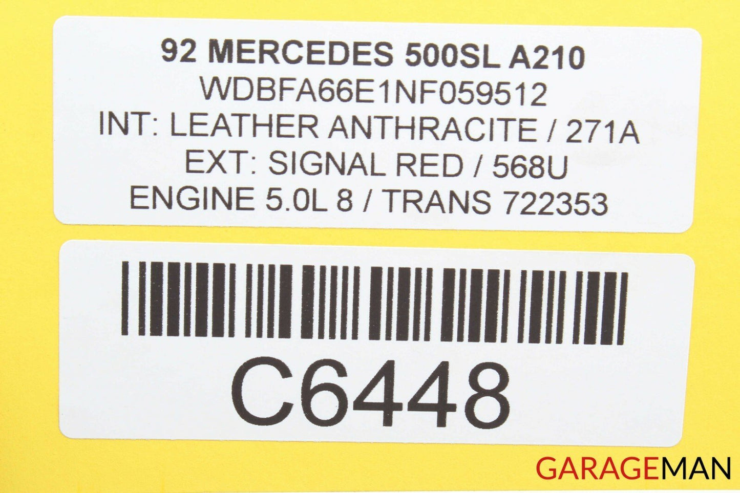 90-02 Mercedes R129 500SL SL500 Upper Radiator Core Support Bracket Tie Bar Red