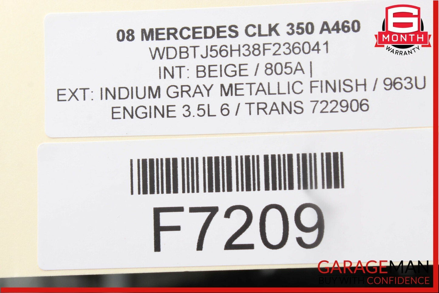 03-09 Mercedes W209 CLK350 Front Right Door Window Regulator Motor OEM