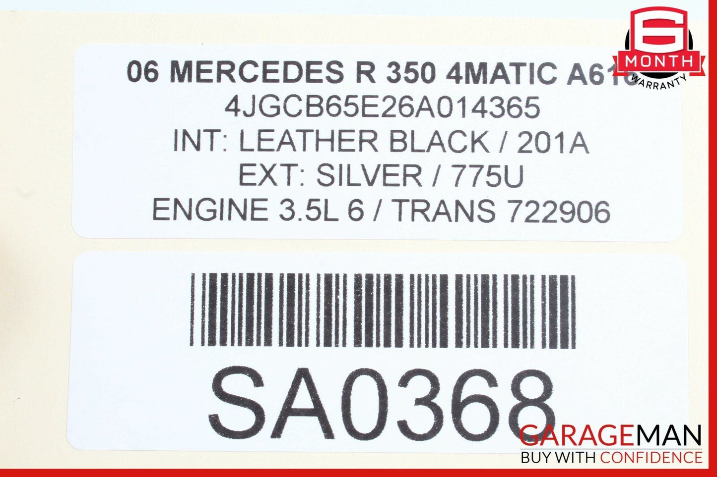 06-10 Mercedes W251 R350 R550 Front Hood Bonnet Panel Silver OEM