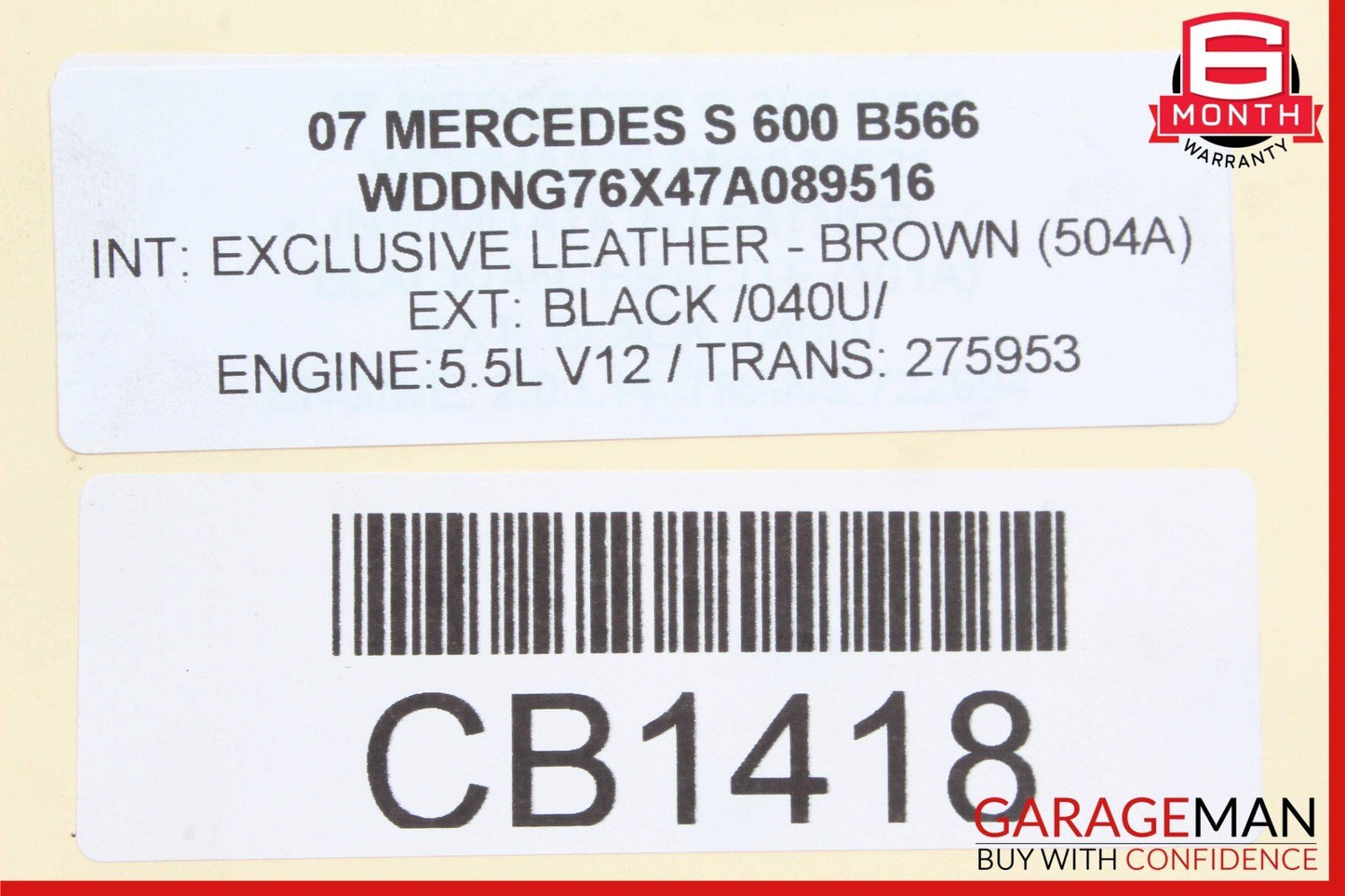 03-12 Mercedes W220 S600 CL65 SL65 Engine Water Pump 2752000001 OEM