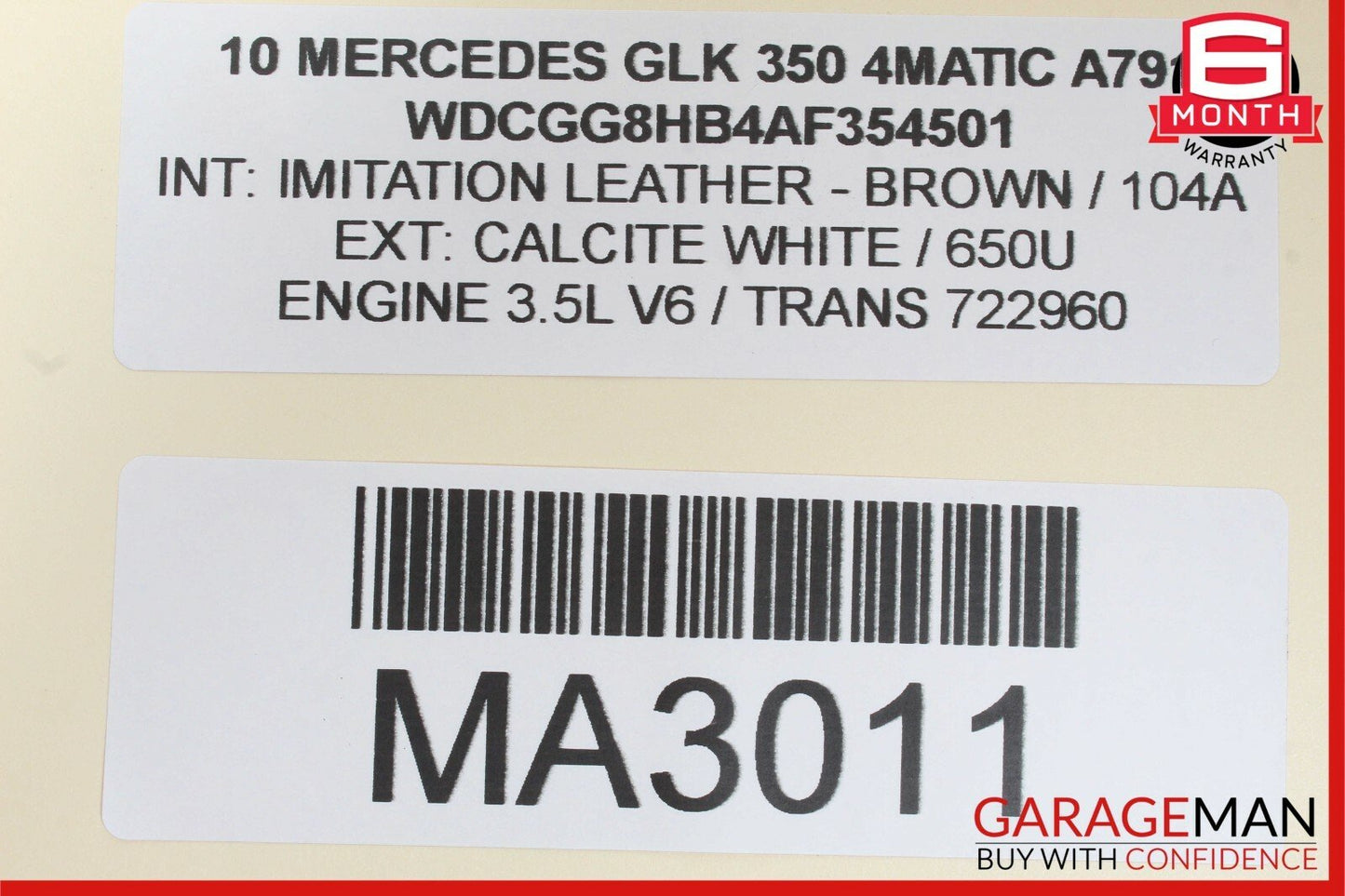 10-14 Mercedes X204 GLK350 Panoramic Sunroof Sun Roof Motor 10008032 OEM