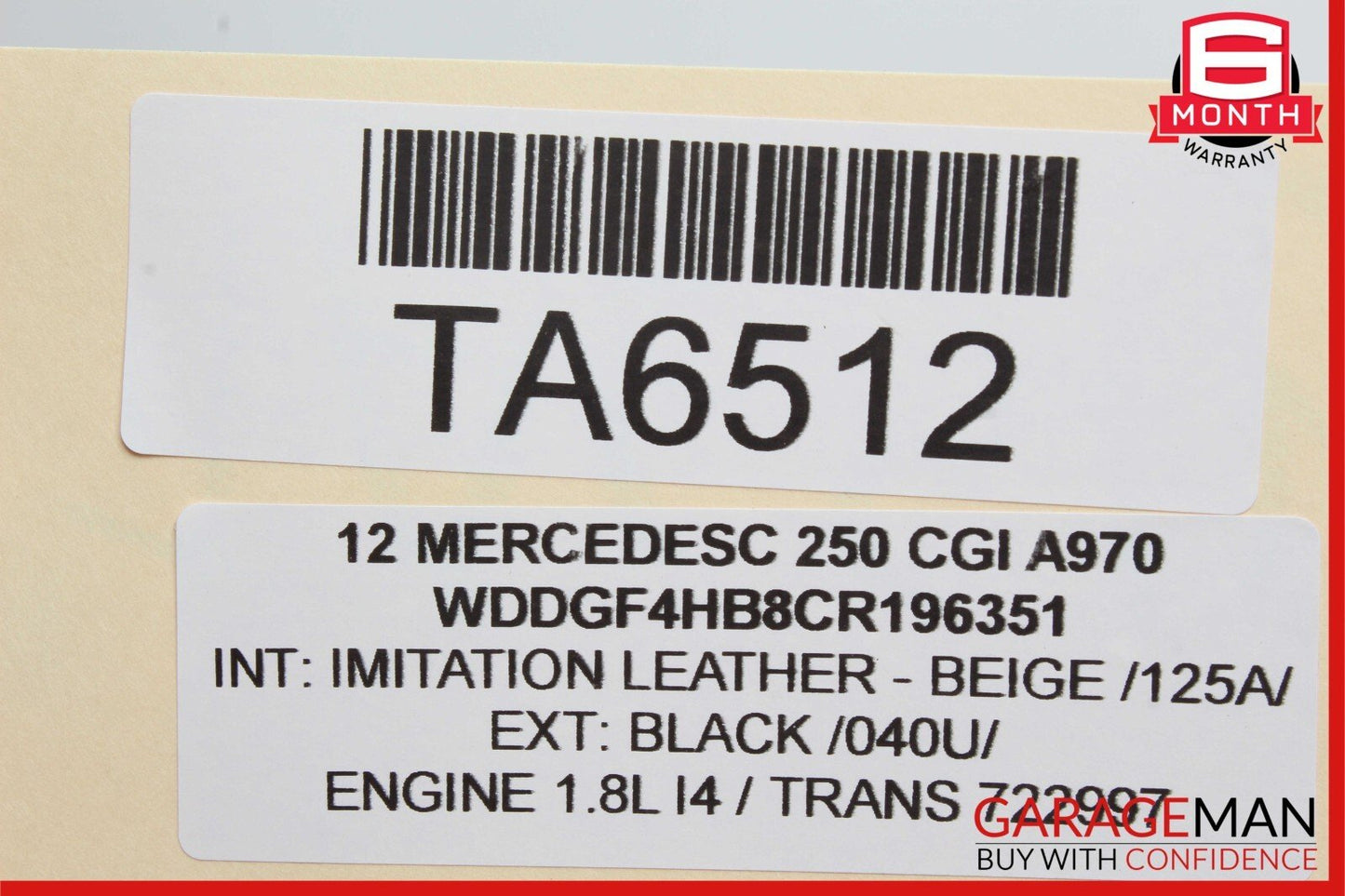 12-14 Mercedes W204 C250 Front Left Side Mirror Door Rear View Glass Black OEM
